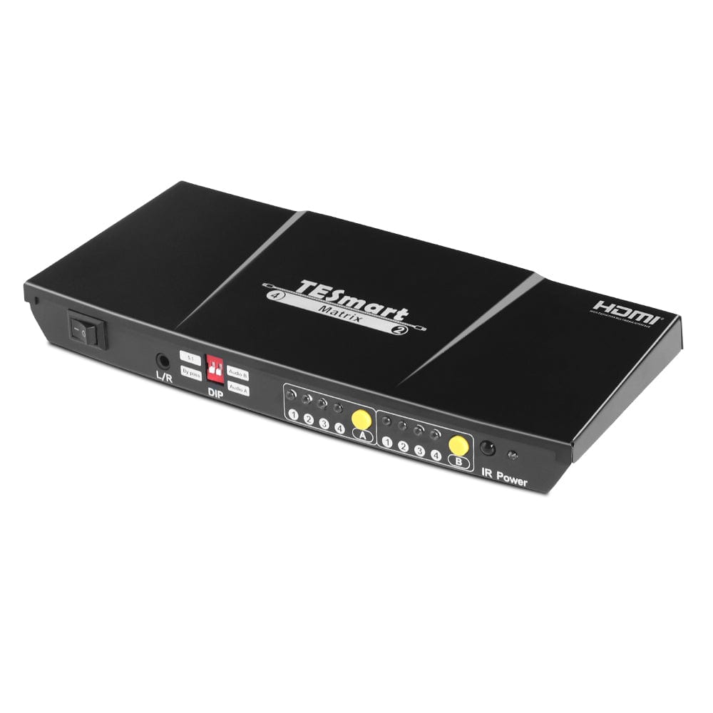TESmart HMA0402A40-USBK HDMI Matrix 4x2 4K HDMI-Matrix-Switch mit Audio-Extraktion und S/PDIF 4x2 HDMI Matrix Video Switch 4K 30hz HDCP mit Audio TESmart US Plug / Black