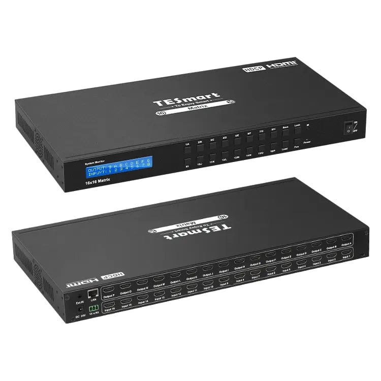 TESmart HMA1616A20-EUBK HDMI Matrix TESmart HDMI-Matrix 16-Port 4K@30Hz unterstützt HDCP1.4, mit EDID 10659135227935 16X16 HDMI Matrix switch 4K,HDCP HDR RS232/LAN steuern TESmart EU Plug / Black