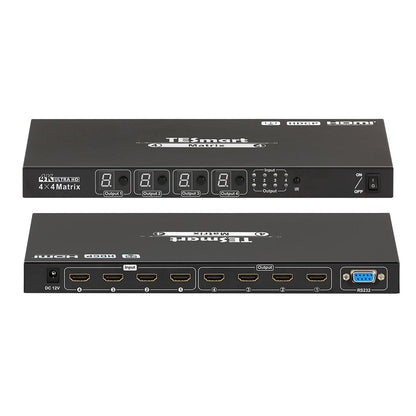 TESmart HMA404-L23-EUBK HDMI Matrix 4x4 4K HDMI Matrix Switch mit RS232 und Quad Multi-Viewer 10659135227812 4x4 HDMI Matrix Switch 4K mit Quad Multi-Viewer, R232/IR TESmart EU Plug / Black