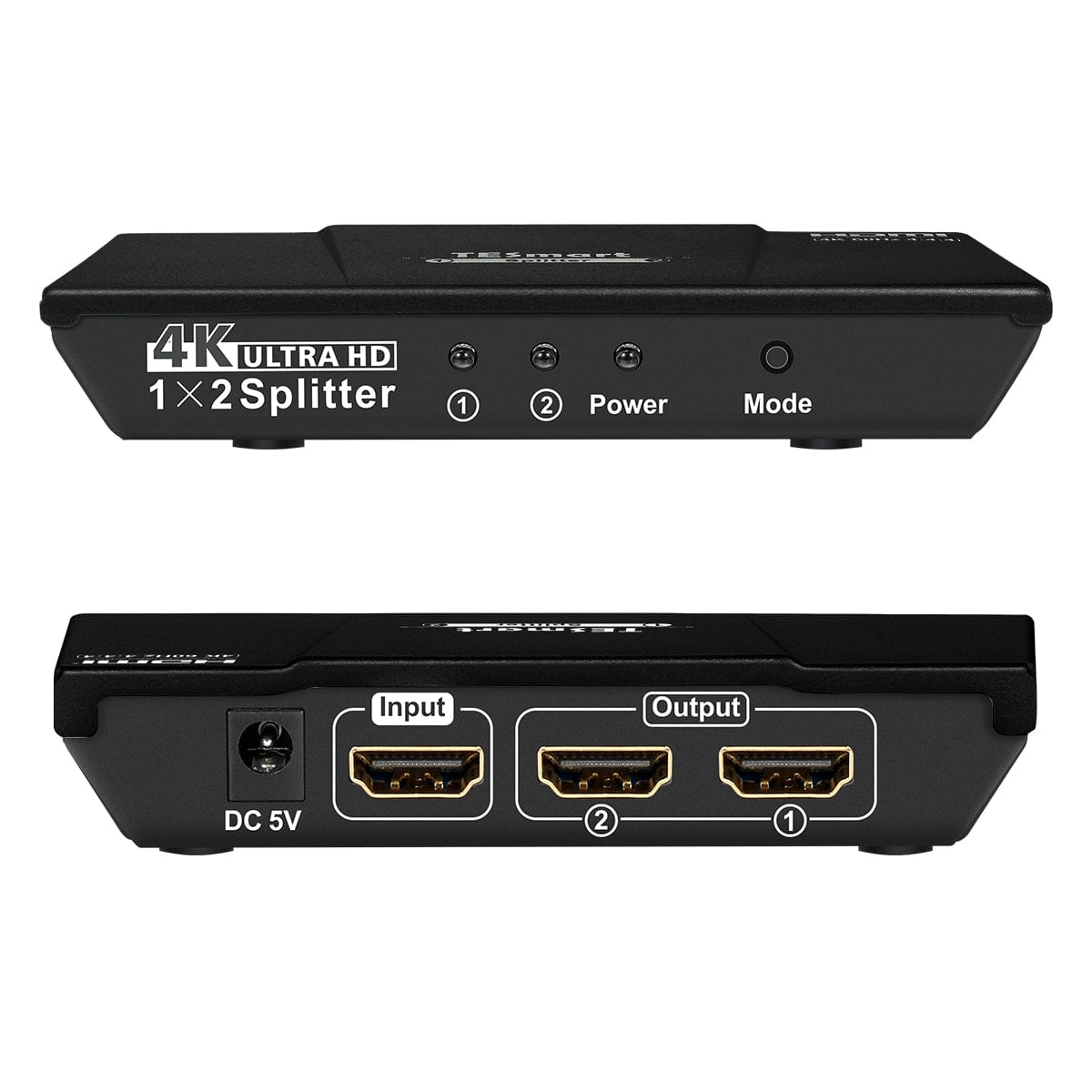 TESmart HSP0102A1U-EUBK HDMI Splitter 2/4/8/ Ports HDMI Splitter 4K 60Hz mit HDR für DVD Player TV Box HDMI Splitter 2/4/8/16 Port Unterstützung  4K 60Hz HDR HDCP 2.2-TESmart EU Plug / Black / 2 Ports