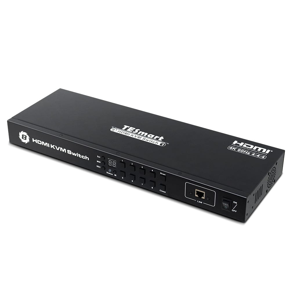 TESmart KVM Switch 8 Port HDMI KVM Switch 4K60Hz Unterstützung RS232/LAN Steuerung HDMI KVM Switch 8 port 4K60Hz Autoscan, Rackmount, RS232 TESmart